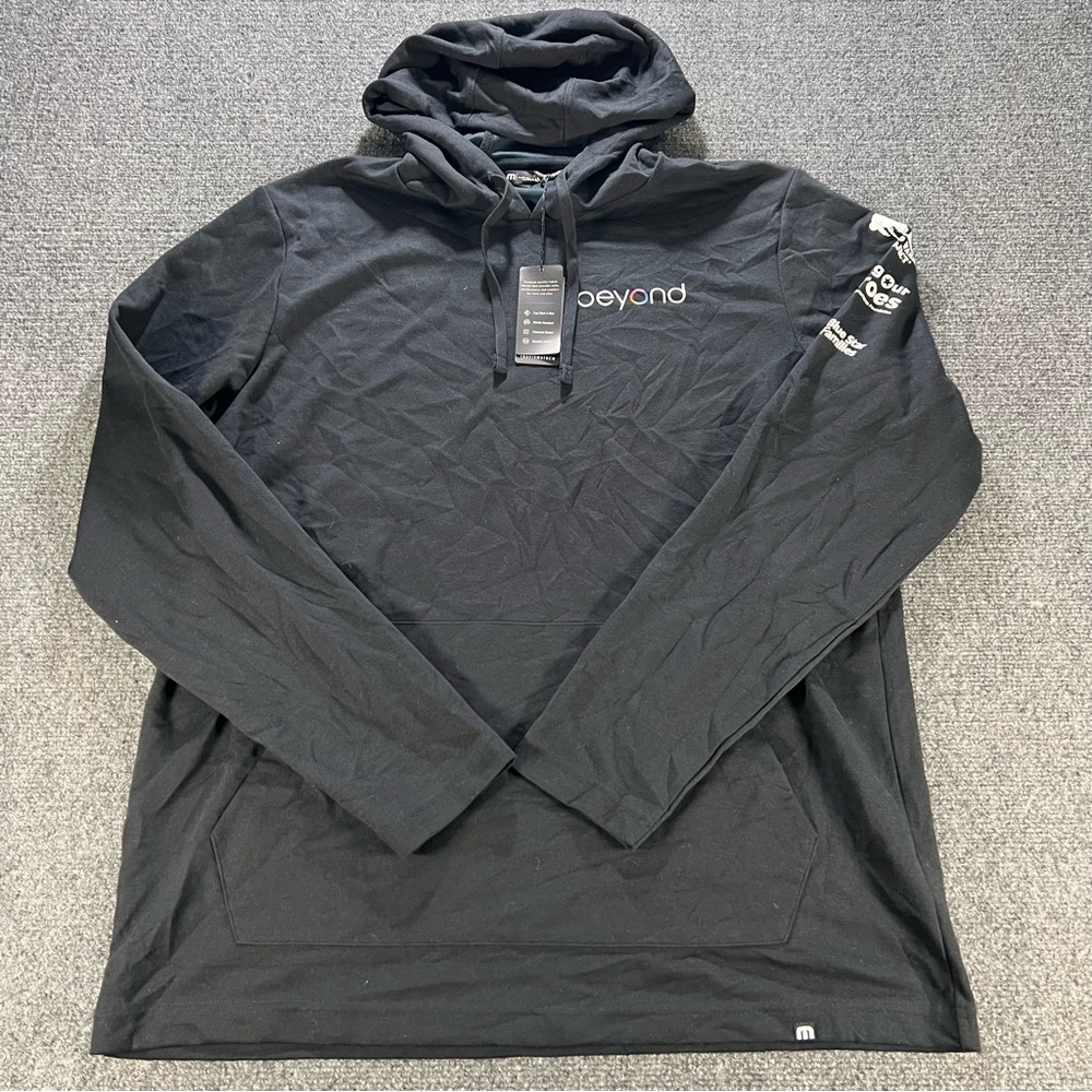 Travis Mathew Coveside Hoodie Men’s XL Black Pullover Sweatshirt Branded NWT